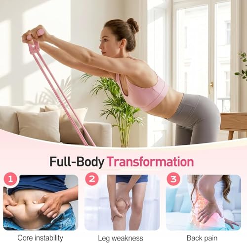 Upgrade Pedal Resistance Bands with Handles, 2026 New Multifunction Tension Rope with 8 Tube Exercise Band, Home Gym Elastic Yoga Pedal Puller Stretch Bands for Full Body Workout, Yoga, Arm - color: Purple