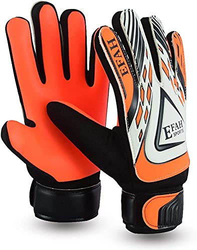 Soccer Goalie Goalkeeper Gloves for Kids Boys Youth with Grips - color: Black/Orange, size: Size 5 Suitable for 9 to 12 Years Old