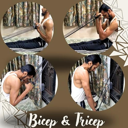 Pushup Board + Tummy Trimmer with Adjustable Hand Gripper 5 to 60 kg for Building a Complete Strength Building Home gym - TRICEP Exerciser, Bicep Builder, Chest Expander, Back Bitters