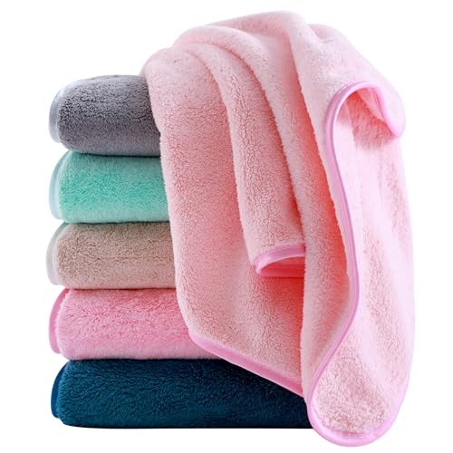 Cosy Family 6 Pack Ultra Soft Microfiber Absorbent Hand Towel, Silk Hemming Towels for Bathroom - Quick Drying - Perfect for Bath, Fitness, Gym, Shower, Hotel, and Spa - 16x28 Inch, Light Color