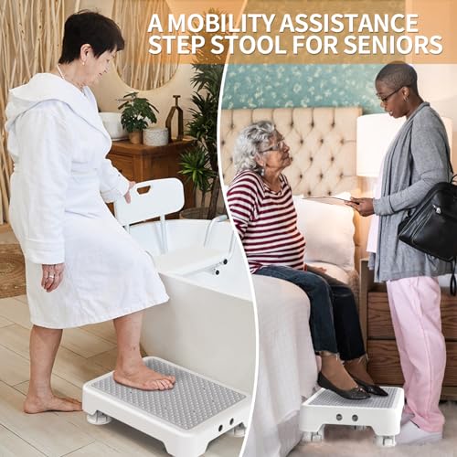 Ronlap Small Step Stools for Adults Car Step Stool for Elderly, White-Gray - color: White-gray