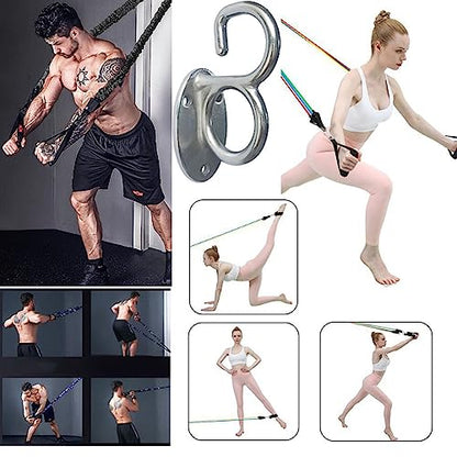 Qinwuwu2Pcs Heavy Duty Fitness Workout Resistance Band Wall Anchor Fitness Wall Mounting Anchor Training Physical Exercises in Home Gyms Ceiling Mounted Hook Exercise Station for Body Weight Straps