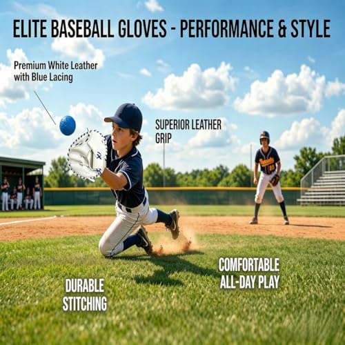 Pancake Glove Baseball Youth & Flat Gloves Softball Trainer with Agility Reaction Ball - Infield Mitt to Build Soft Hands (Ages 6-12, Right-Hand Throw)
