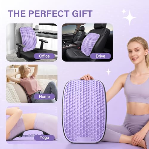 Back Stretcher for Lower Back Pain Relief | Wide Adjustable Honeycomb Lumbar Support Board | Soft Back Cracker Sciatica Pain Relief & Spinal Decompression | Portable Home Office Travel
