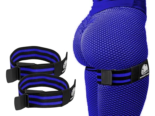 BFR Occlusion Bands for Women Blood Flow Restriction Workout Bands for Leg, Glute & Hip Building Fabric Resistance Loop for Squats, Thigh Toning, Butt Lifting & Muscle Growth - color: Blue