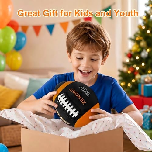 PassCatch Training Football for Youth&Kids(Ages 5-14),Fatherless Bounce Back Size 7 Football Practice Equipment,Solo Passing Catching Training Hand-Eye Coordination (Deflated)