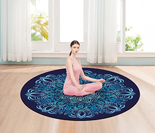 Pilates Mat Round Oversize Yoga Mat Suede Rubber Non-Slip Dia 140cm Exercise Mat Meditation Mat Workout Mat for Home Outdoor