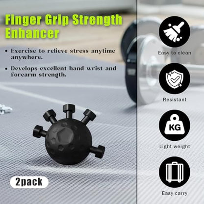 2 Pack Finger Grip Strengthener, Finger Strengthener, Finger Strength Trainer, Adjustable Hand Grip Strengthener, Grip Strength Trainer Ball