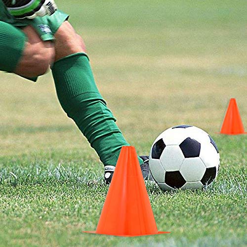 48 Pack 7 Inch Plastic Traffic Cones Field Marker Cones Sport Training Traffic Cone Sets for Skate Soccer Outdoor/Indoor Agility Training & Festive Events Physical Education Flexible - Orange