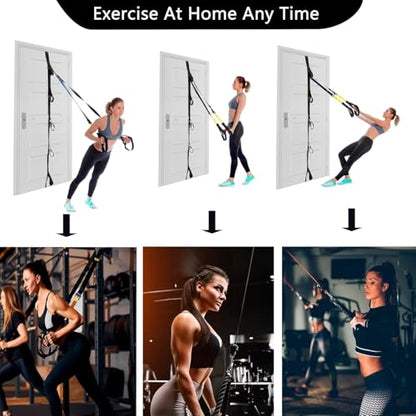 Door Anchor Strap for Resistance Bands Exercises, Multi Point Anchor Gym Attachment for Home Fitness, Portable Door Band Resistance Workout Equipment, Easy to Install, Punch-Free, Nail-Free
