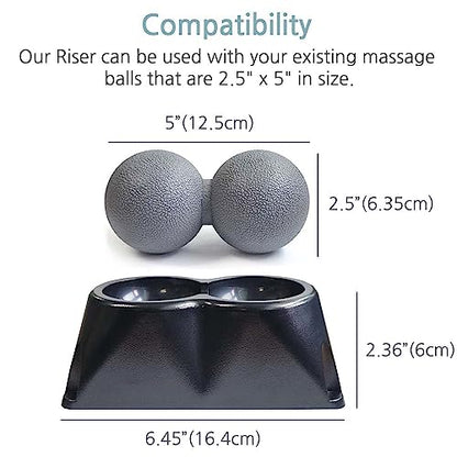 Double Lacrosse Peanut Massage Ball Riser for Headache, Neck, Shoulder & Back Pain Relief (Riser)