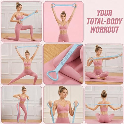 Thigh Trainerfor Men & Women,360°Adjustable Pelvic Floor Muscle Trainer, Inner Thigh Exerciser with Massage Ball Set，Resistance Bands for Working Out,Home Fitness Equipment for Hip, Leg, Arm