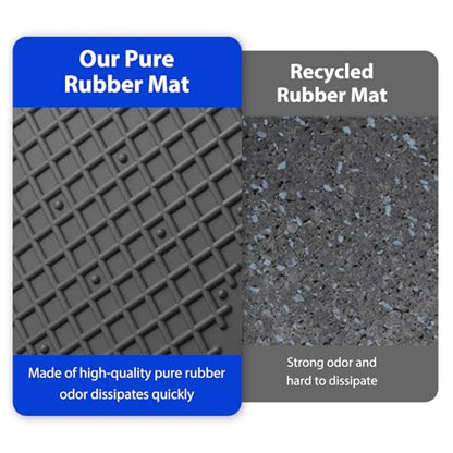 Exercise Equipment Mat 5.11x5.11x0.55in 4pcs, Heavy Duty Thick Steel Embedded Rubber Mat, Anti Slip/Noise Reduction/Vibration Resistance, Treadmills Equipment Pads, Used for Carpets, Wooden Floors - size: 5.11’‘x5.11’‘-4pcs