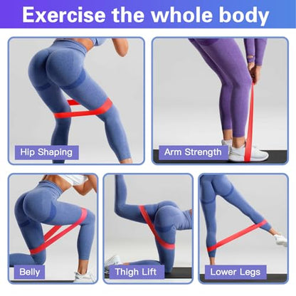 Resistance Bands with Handles Door Anchor Ankle Straps 5 Level Non Slip Booty Bands for Legs Glutes Hips Heavy Duty Physical Therapy Bands for Knee Shoulder Rehab Portable Home Workout Equipment Women