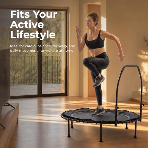 Sunny Health & Fitness 36"/40"/48" Bungee Exercise Trampoline with Handlbar - size: 48" Trampoline
