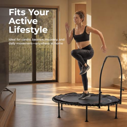 Sunny Health & Fitness 36"/40"/48" Bungee Exercise Trampoline with Handlbar - size: 48" Trampoline