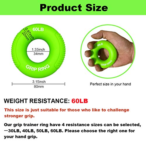 Boaton Hand Grips for Gym, Weightlifting, Pull-ups, Rock Climbing - Boys and Girls - color: 60LB-green