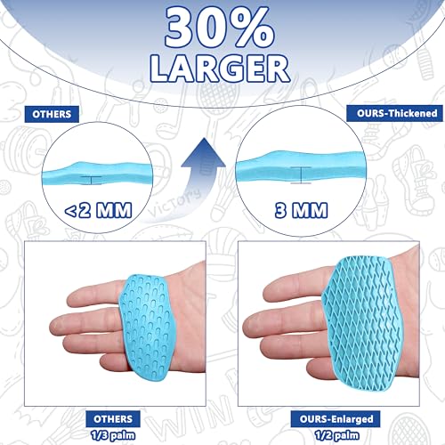 Large Anti-Slip Gym Workout Grips for WeightLifting,Silicone Hand Protector - color: Blue