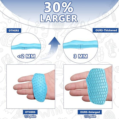Large Anti-Slip Gym Workout Grips for WeightLifting,Silicone Hand Protector - color: Blue