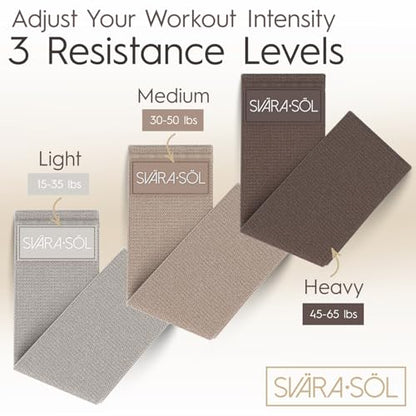 Fabric Resistance Bands Set of 3 for Legs, Glutes, Arms, Booty Bands for Women and Men, Resistance Bands for Working Out, Physical Therapy, Strength Training, Elastic Bands for Exercise