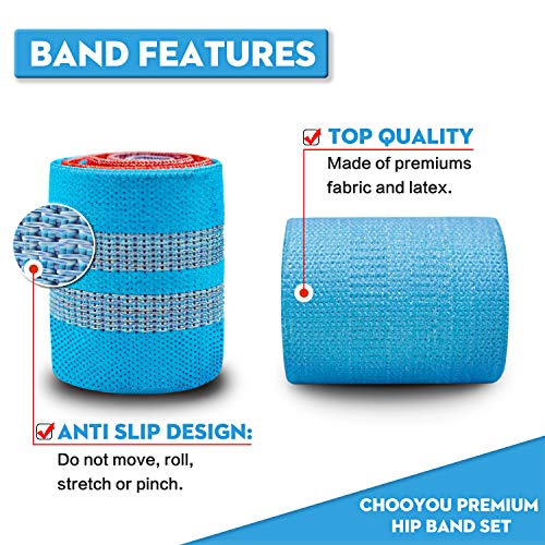 CHOOYOU Booty Bands Non Slip Resistance Hip Exercise Bands Fitness Loop Workout Hip Stretch Bands for Home Fitness, Crossfit, Stretching, Strength Training, Physical Therapy -3 Packs