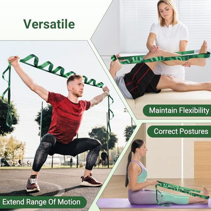 Stretch Strap With Loops For Physical Therapy And Yoga, 8 ft Long