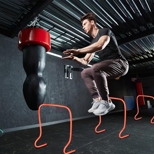 6 Pcs Plyo Hurdles Training Equipment Practice Speed Hurdles Training Track Agility Soccer Football Basketball Baseball Plyometric for Kids Athletes Indoor Outdoor Sports