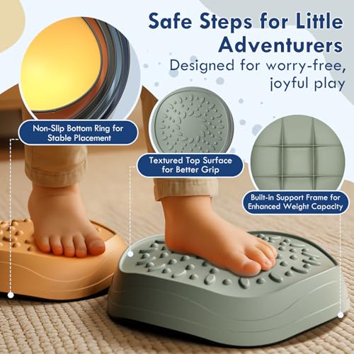 Lehoo Castle Stepping Stones for Kids, Non-Slip Toddler Stepping Stones, Indoor & Outdoor Sensory Toys for Toddlers 1-3, Balance Board Obstacle Course for Kids 3-5
