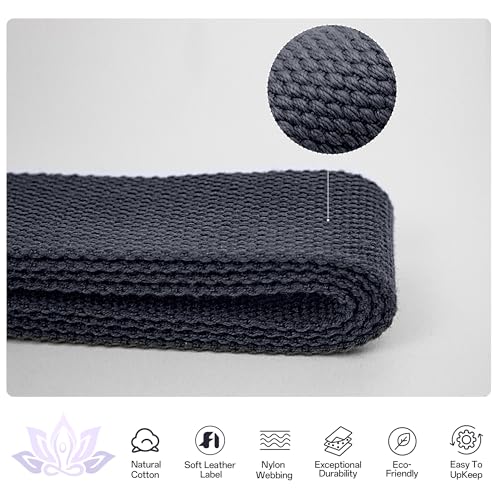 Yoga Straps 1.8M or 2.5M, Durable Cotton Yoga Straps for Stretching, Adjustable Yoga Belt Strap for Yoga, Dance, Gym Workouts