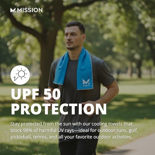 MISSION Max Plus Cooling Towel- Soft, Durable Microfiber - Cools Up to 3 Hours - UPF 50 Sun Protection - Machine Washable - color: Charcoal