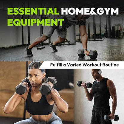 HANDBODE Hex Dumbbell Set with Rack, 300-840 lb Rubber Coated Fixed Weights Sets with Heavy Duty Storage Stand, Hexagon Shape, Multiple Weight Options Home Gym Equipment for Strength Training - style: 350 lb Set (10-50 lb) with Rack