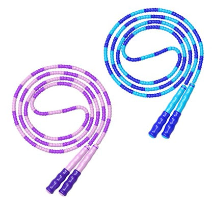 Jump Rope, Adjustable Length Tangle-Free Segmented Soft Beaded Skipping Rope, Fitness Jump Rope for Kids, Man, and Women Weight Loss 9.2 Feet