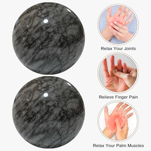 Baoding Balls Hand Therapy Balls, Dark Grey, 1.57 inch, 2 Pack - color: Dark Grey, size: Medium-1.57"