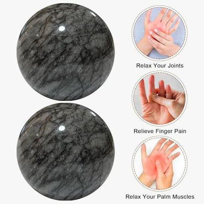 Baoding Balls Hand Therapy Balls, Dark Grey, 1.57 inch, 2 Pack - color: Dark Grey, size: Medium-1.57"