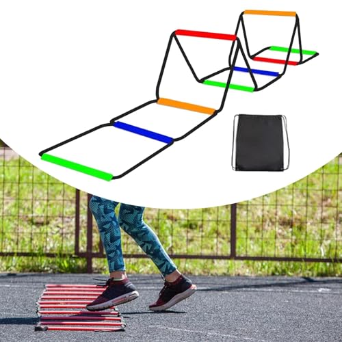 Menolana Agility Ladder Speed Ladder Foldable Workout Rugby Multifunction Home Gym Agility Training Equipment Fitness Feet Training - size: 8 Grids With Bag
