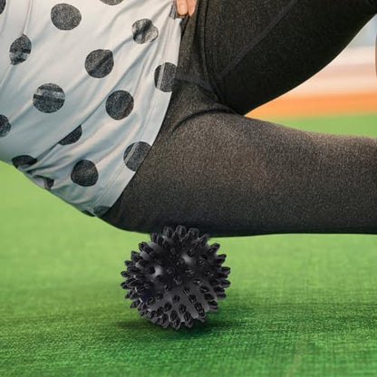 VILLCASE 2-Pack Peanut Massage Ball Roller 5.7"x2.4" PVC Spiky – Deep-Tissue Foot & Back Relief, Plantar Fasciitis Therapy, Yoga, Travel & Office