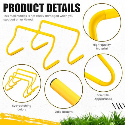 Seenelling 16 Pcs 12" Speed Agility Training Hurdles Large Size Detachable Agility Hurdles Hurdles Training Equipment Set for Athletes Soccer Basketball - color: Yellow