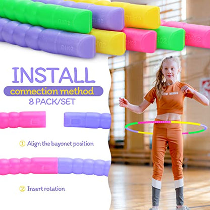 Toy Hoop Detachable Plastic Hoops Exercise Equipment Toy Adjustable Rings for Sports Party Game Dance Pet Training - color: Multicolor
