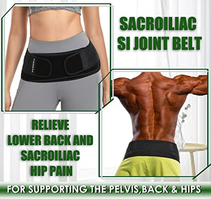 Sacroiliac SI Hip Belt for Women Men SI Joint Hip Belt - Lower Back Support Brace - Hip Braces for Hip Pain - Pelvic Support Belt - Adjustable Sciatica Pelvis Lumbar Pain Relief Trochanter Brace - size: PLUS (Hip Size 44-55 inch)’
