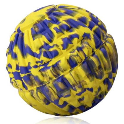 Deep Tissue Massage Ball for Exercise & Recovery - SGS Certification - Targets Back, Shoulder, Legs&Feet - Relieves Muscle Knots, Joint Pain&Tightness, Pressure Point Therapy- Myofascial Release Ball - color: Yellow&blue, size: 1-Pack | 5.1-inch