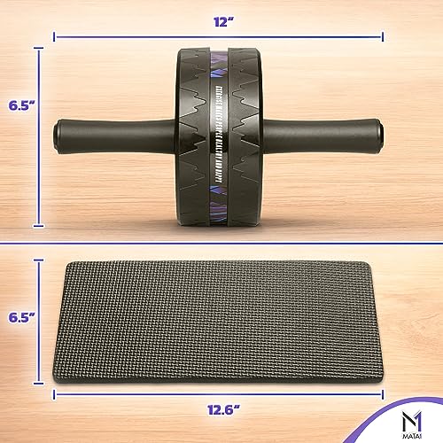 Ab Roller Wheel, Abs Workout Machine, Perfect for Core & Abdominal Strength Training, Exercise Wheels for Home Gym w/Knee Pad, Fitness Equipment for Sports