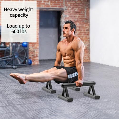 SELEWARE Wood Push Up Bars Steel Calisthenic Parallette Bars Handstand Bars - color: B: Steel Grip (14.5"L x 6"H)