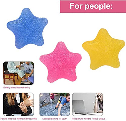 3 Pack Star Shape Finger Exerciser, Hand Grip Strengthener Trainer