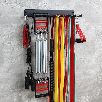 Multi-Purpose Gym Equipment Storage Rack Resistance Bands Storage Hanger Barbell Rack Heavy Duty Gym Rack for Exercise Bands, Lifting Belts and Jump Ropes - color: 17" / 8 prongs