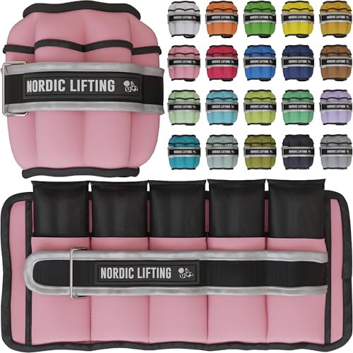Adjustable Ankle Weights for Women & Men – 1 Pair (2–10 lbs) Wrist, Arm & Leg Weights for Gym, Yoga & Home Workouts – Secure Fit Strap Design – Durable Fitness Training Equipment - color: Carnation Pink