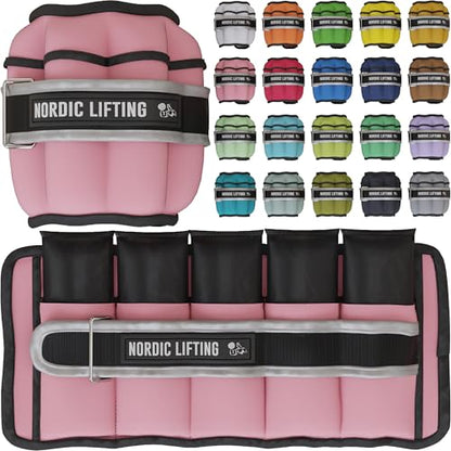 Adjustable Ankle Weights for Women & Men – 1 Pair (2–10 lbs) Wrist, Arm & Leg Weights for Gym, Yoga & Home Workouts – Secure Fit Strap Design – Durable Fitness Training Equipment - color: Carnation Pink