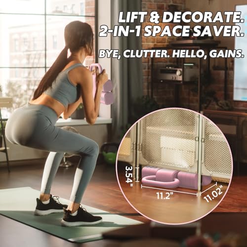 Adjustable Dumbbell Set of 2, 4 in 1 Free Weights Dumbbells Set for Women with Fast Adjustment, Each 2lb 3lb 4lb 5lb Hand Weights Set for Home Gym & Outdoor Exercise Training - color: Pink