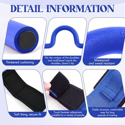 Gymnastics Training Equipment Set for Kids & Beginners, Shoulder Trainer with Adjustable Ankle Straps for Tumbling, Cheerleading, Dance, Handstand & Flexibility Training - color: Blue and Dark Blue