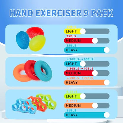 DICYWUDI Flex Therapy Bar and Grip Strength Trainers set, Physical Therapy & Resistance Bar for Golfers Elbow,Tendinitis,Wrist,Forearms Pain, Improve Grip Strength and Relieve Pain - color: 16pcs Green Sets+finger Exerciser Sets