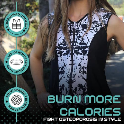 Challenge Weighted Workoutwear Weighted Vest for Women - 4 lb Body Weight Vest with Flexible Thin Weights - Removable Weights for Walking, Running, Cardio, Strength Training, Weight Loss